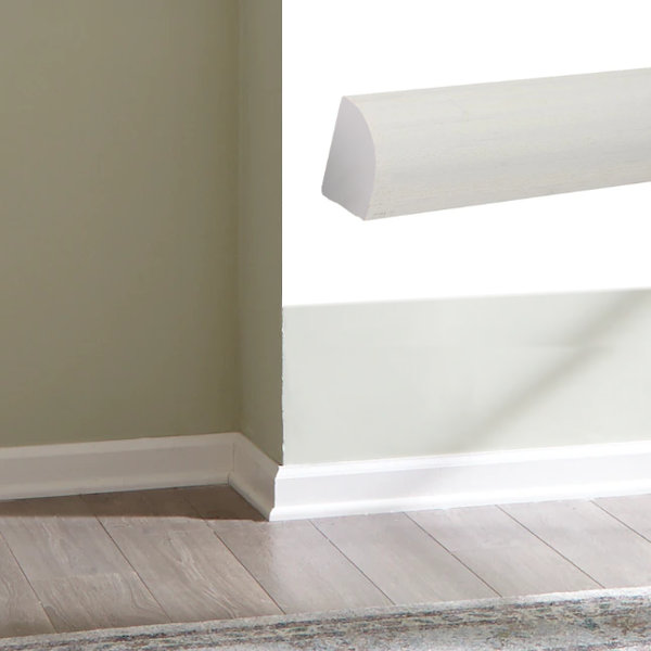 eJoy 94.5" x 0.64" x 0.64" PVC Quarter Round in White Wayfair